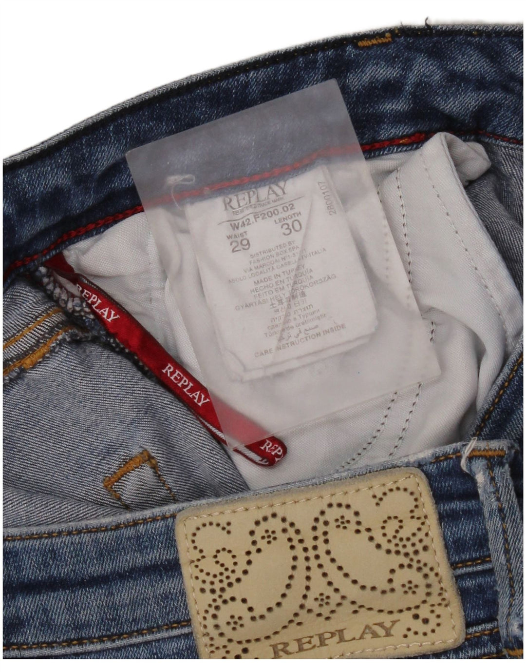 Replay Damen Slim Jeans W29 L30 Blaue Baumwolle