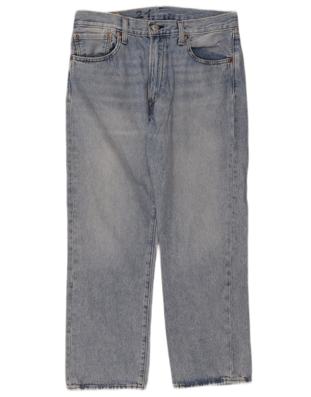 LEVI'S Mens 551 Straight Jeans W32 L27 Blue Cotton