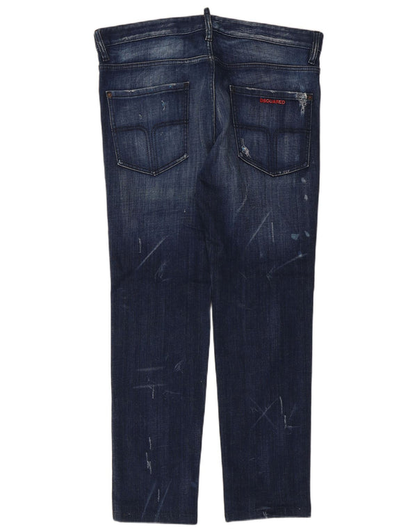 Dsquared2 Damen Distressed Slim Jeans IT 52 2XL W36 L29 Blaue Baumwolle
