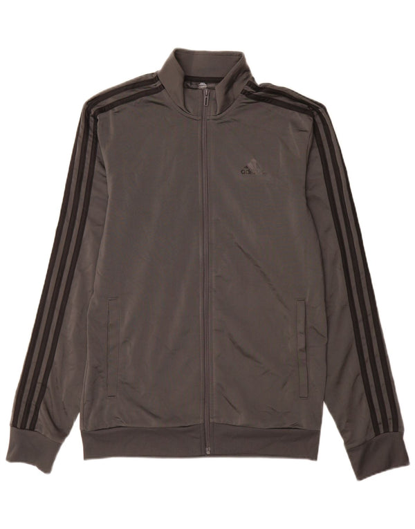 Adidas Herren-Trainingsanzug-Top-Jacke, kleines graues Polyester