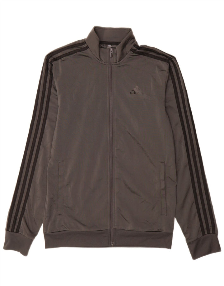 Adidas Herren-Trainingsanzug-Top-Jacke, kleines graues Polyester