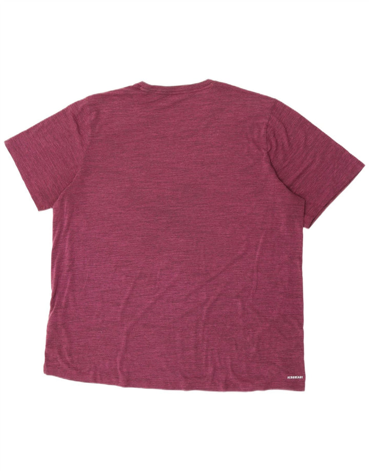 Adidas Herren T-Shirt Top XL Burgunderrot geflecktes Polyester