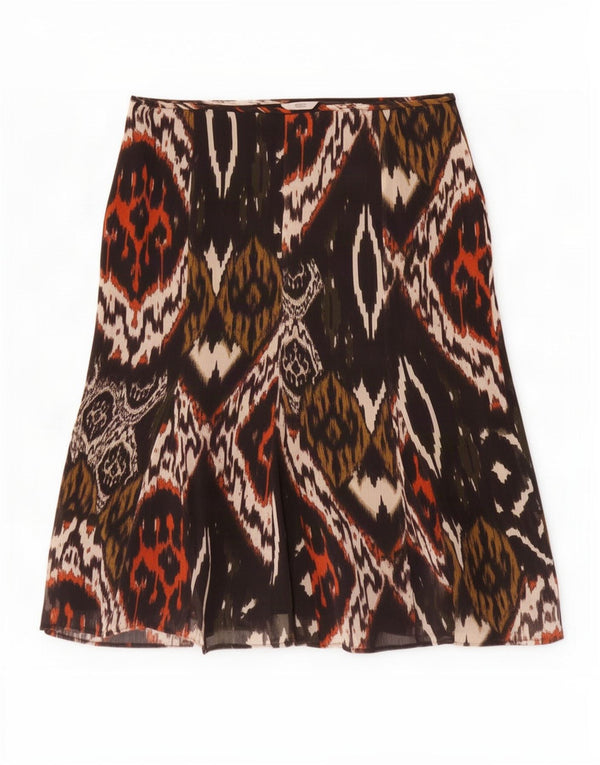 Marks & Spencer Damen Midirock UK 18 XL W38 Schwarz Ikat Polyester