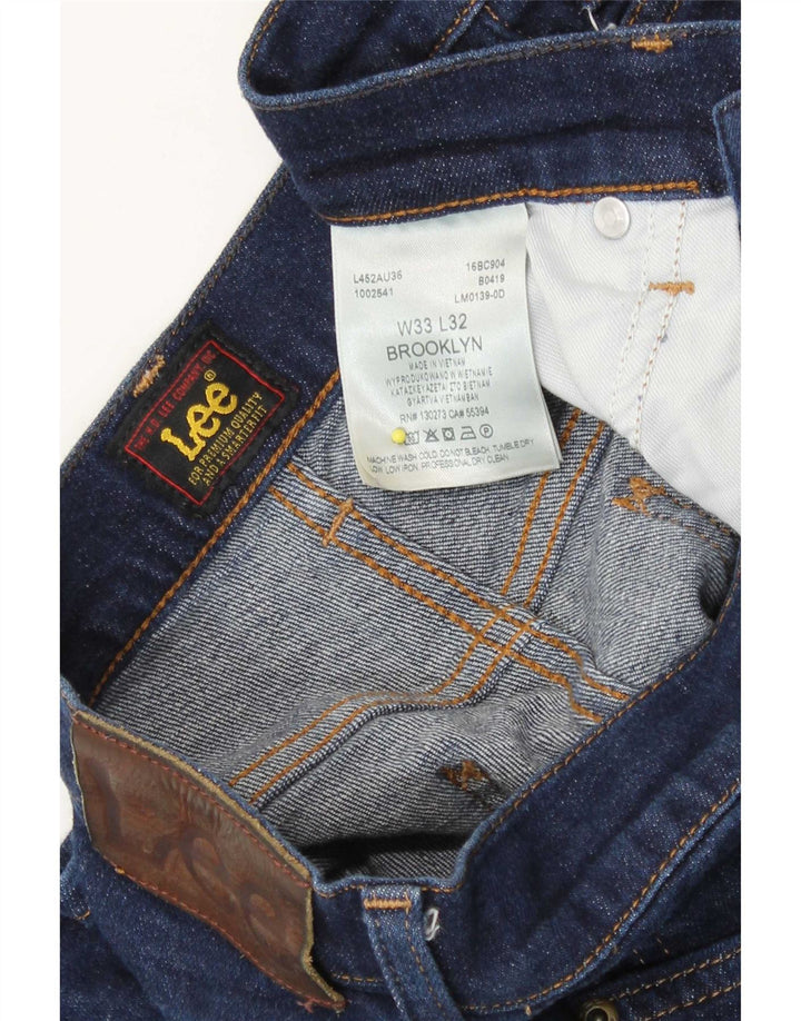 Lee Damen Brooklyn Straight Jeans W33 L29 Marineblau Baumwolle