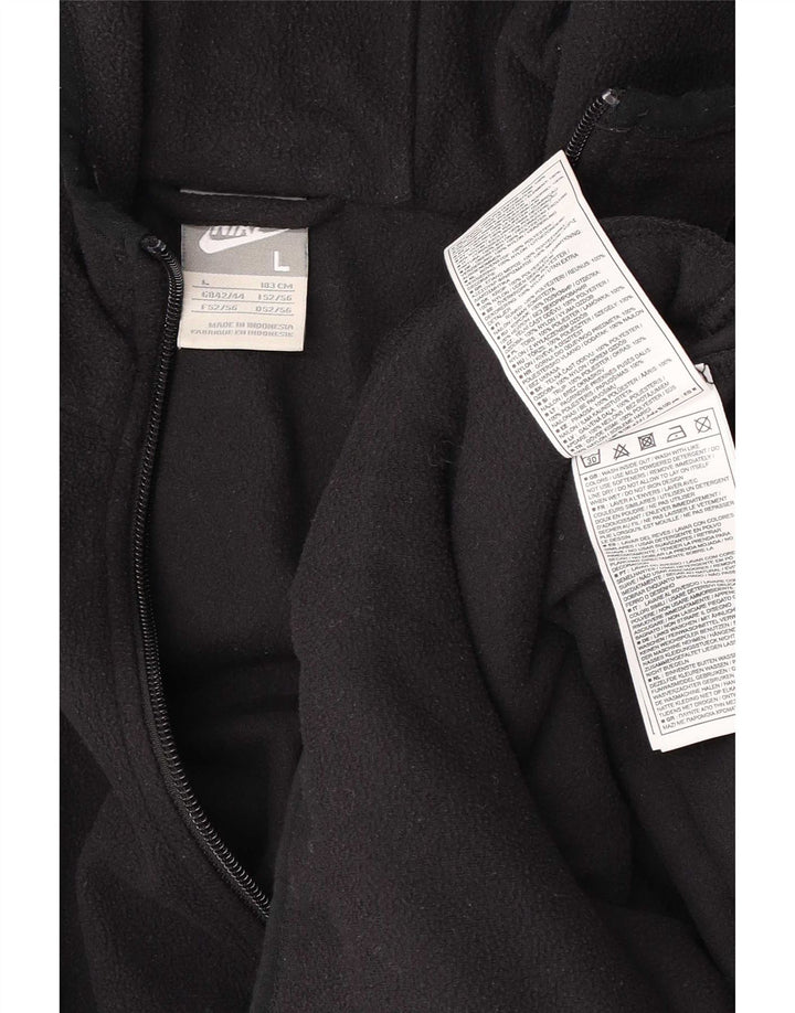 Nike Herren-Fleecejacke mit Kapuze, UK 42/44, großes schwarzes Colourblock-Polyester