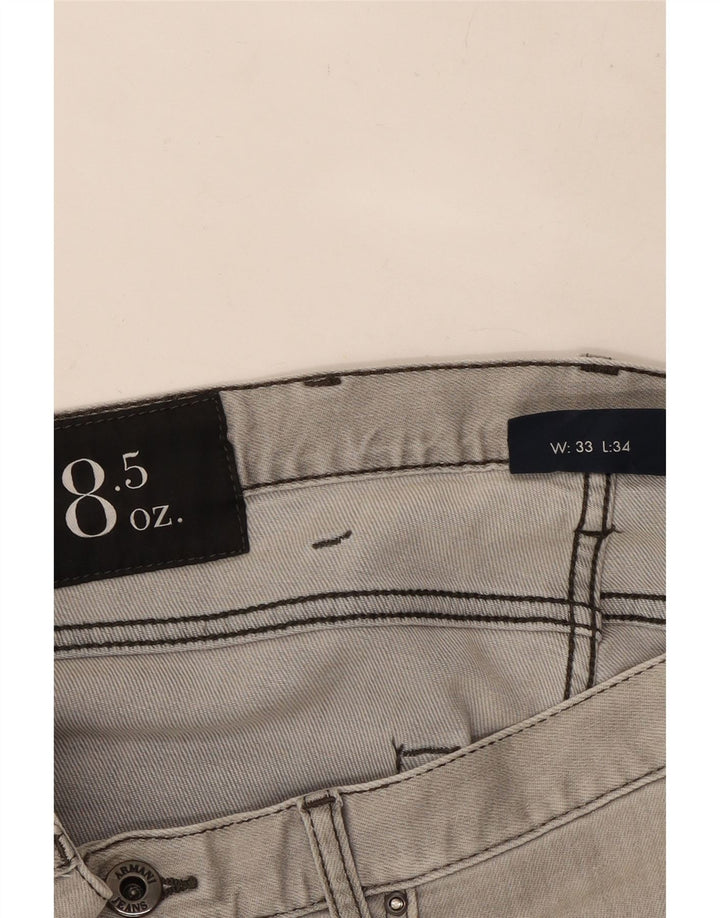 Armani Damen Straight Jeans W33 L28 Grau