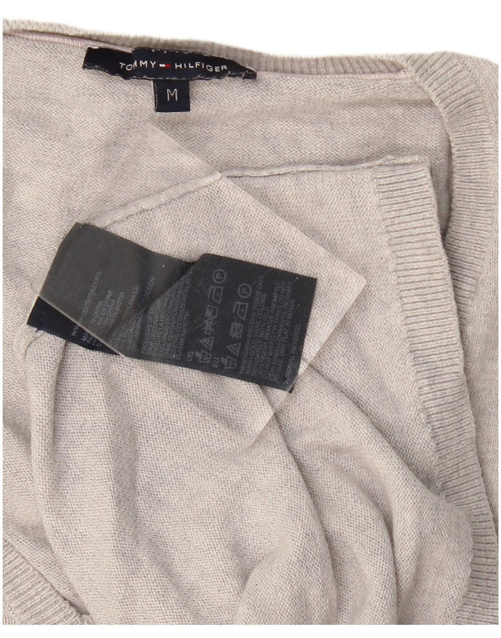 Tommy Hilfiger Damen-Pullover mit V-Ausschnitt, UK 12, mittelgraue Wolle