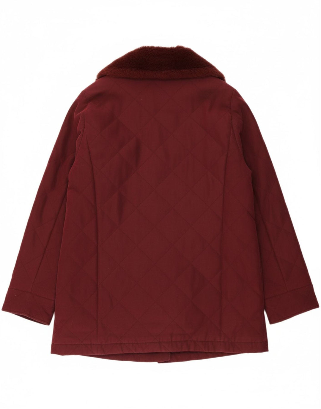 EASTEX Womens Quilted Jacket UK 12 Medium  Burgundy Polyester