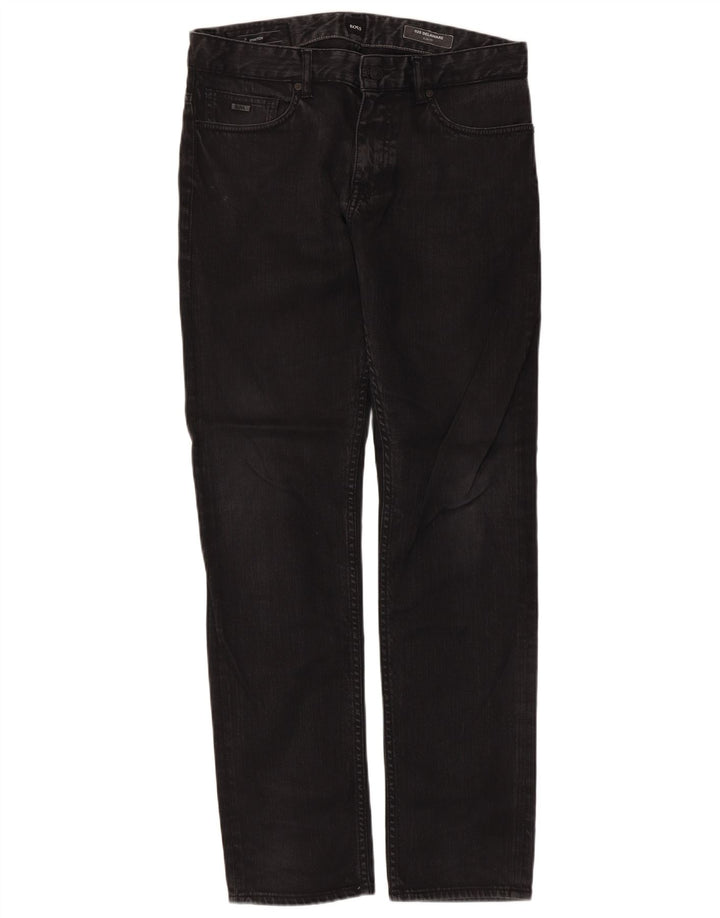 Hugo Boss Herren Delaware Slim Jeans W32 L32 Schwarze Baumwolle