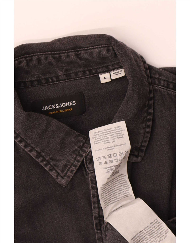 Jack & Jones Herren-Jeanshemd, große graue Baumwolle