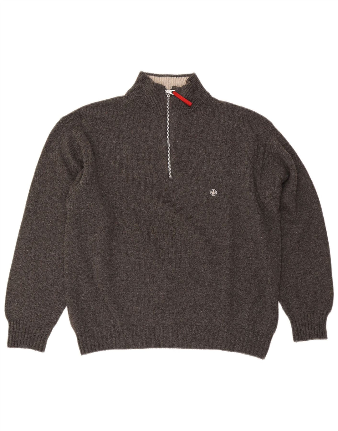 Murphy & Nye Herren-Pullover mit Reißverschluss am Hals, Größe L, Grau