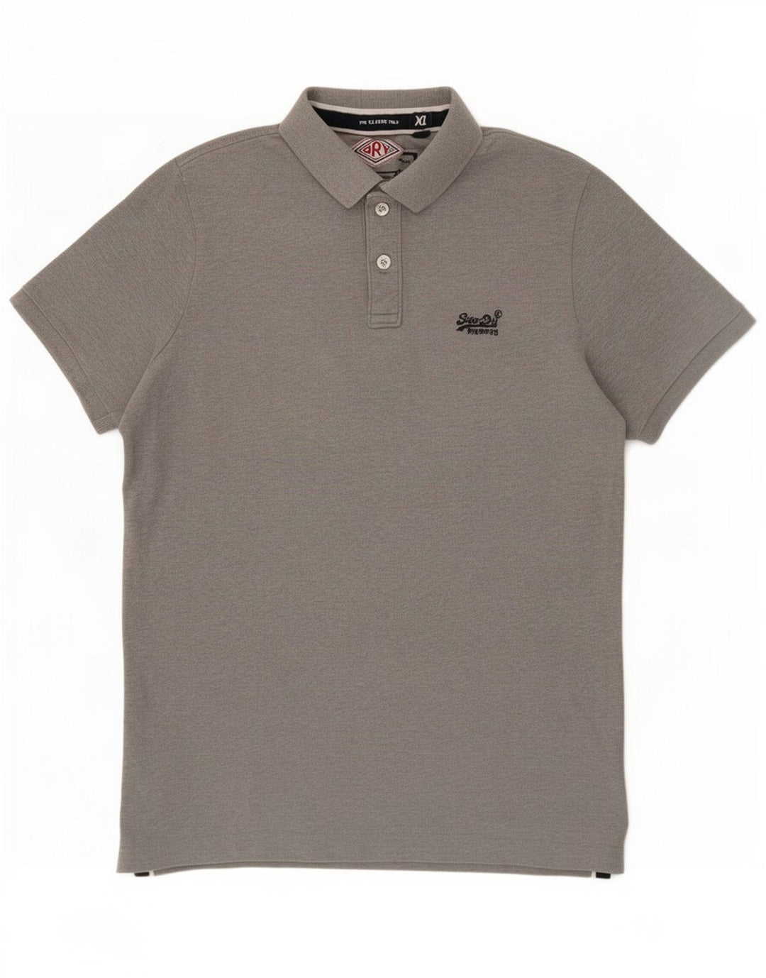 Superdry Herren-Poloshirt XL aus grauer Baumwolle