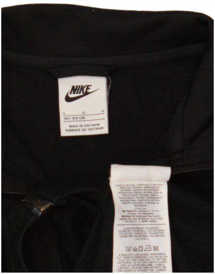 NIKE Mädchen-Trainingsanzug-Top-Jacke, 12–13 Jahre, groß, schwarzes Polyester