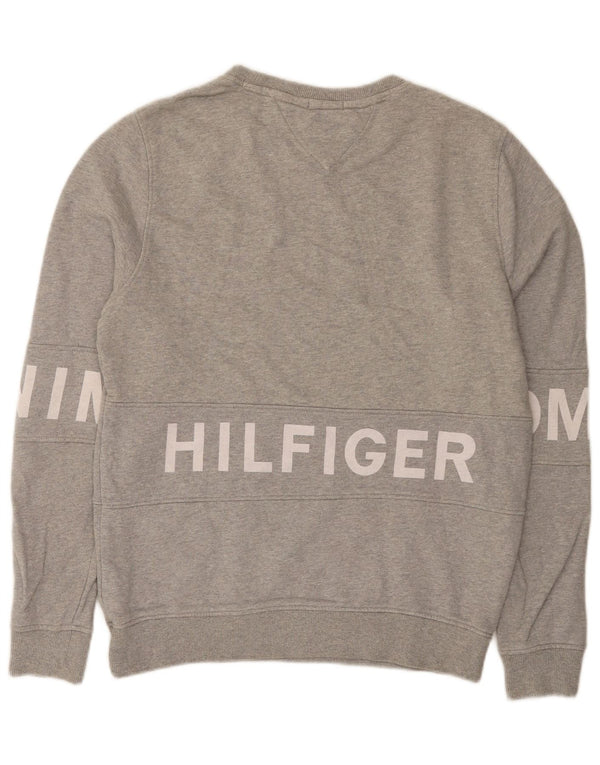 Tommy Hilfiger Mens Graphic Sweatshirt Jumper Medium Grey Cotton