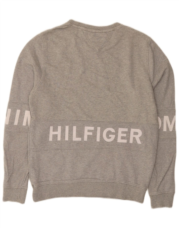 Tommy Hilfiger Herren-Sweatshirt mit Grafik, mittelgraue Baumwolle