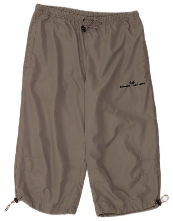 Sergio Tacchini Herren Capri-Trainingshose aus mittelgrauem Polyester