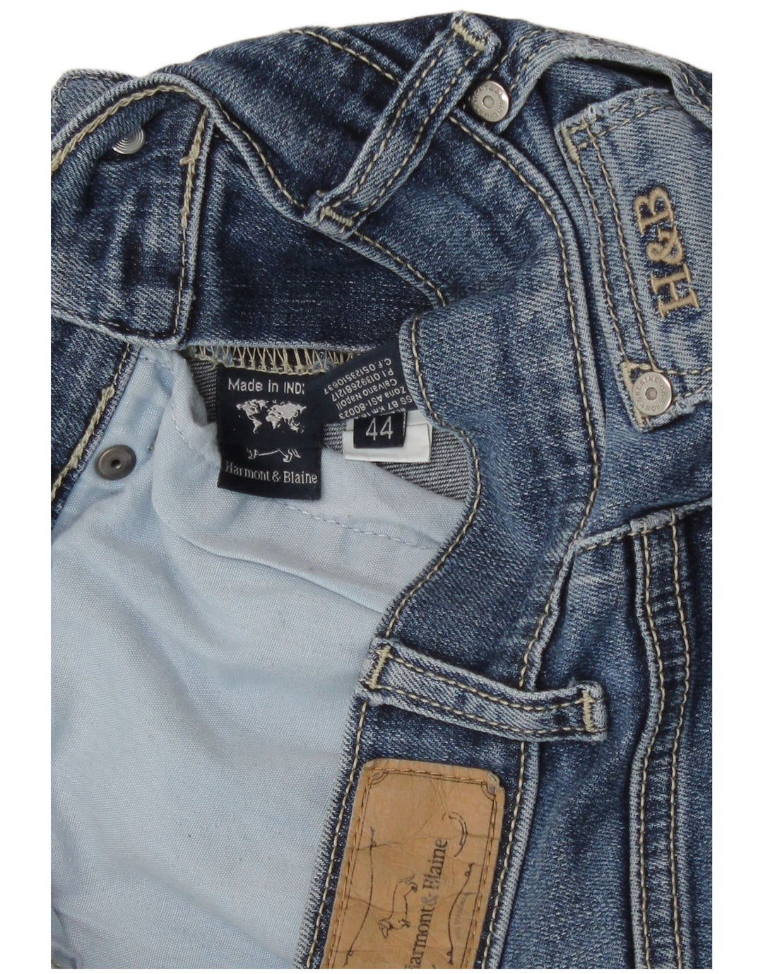 Harmont & Blaine Damen Crop Straight Jeans IT 44 Medium W30 L26 Blau