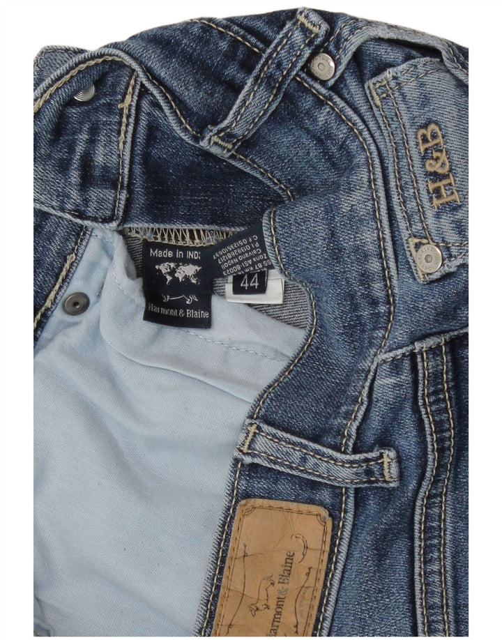 Harmont & Blaine Damen Crop Straight Jeans IT 44 Medium W30 L26 Blau