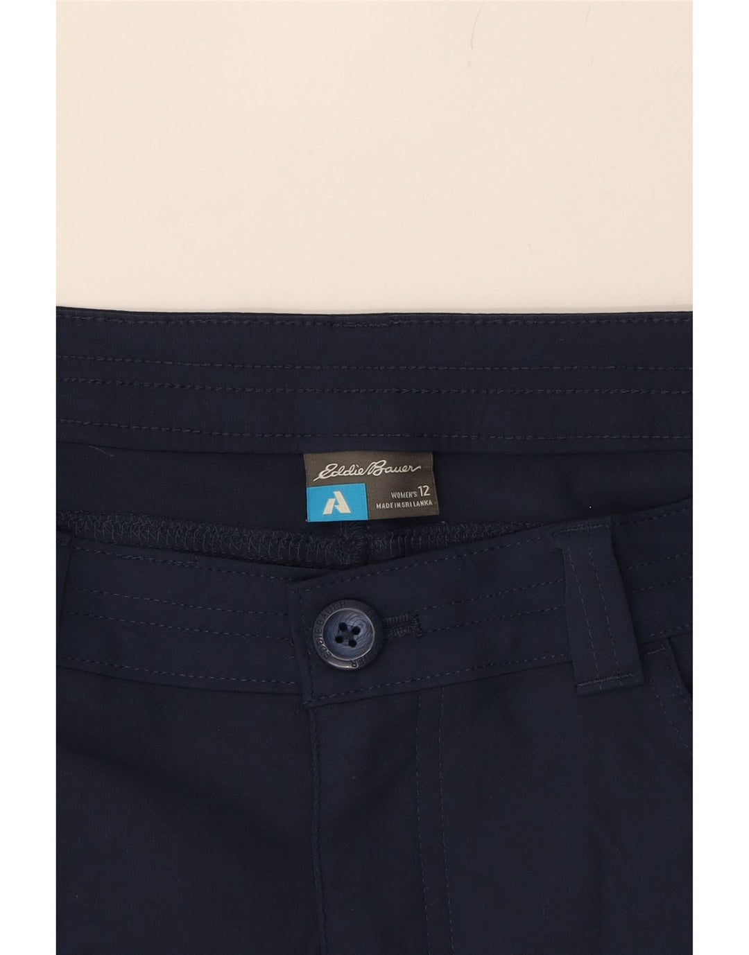 EDDIE BAUER Womens Cargo Shorts US 12 Large W32 Navy Blue Nylon Vintage Eddie Bauer and Second-Hand Eddie Bauer from Messina Hembry 