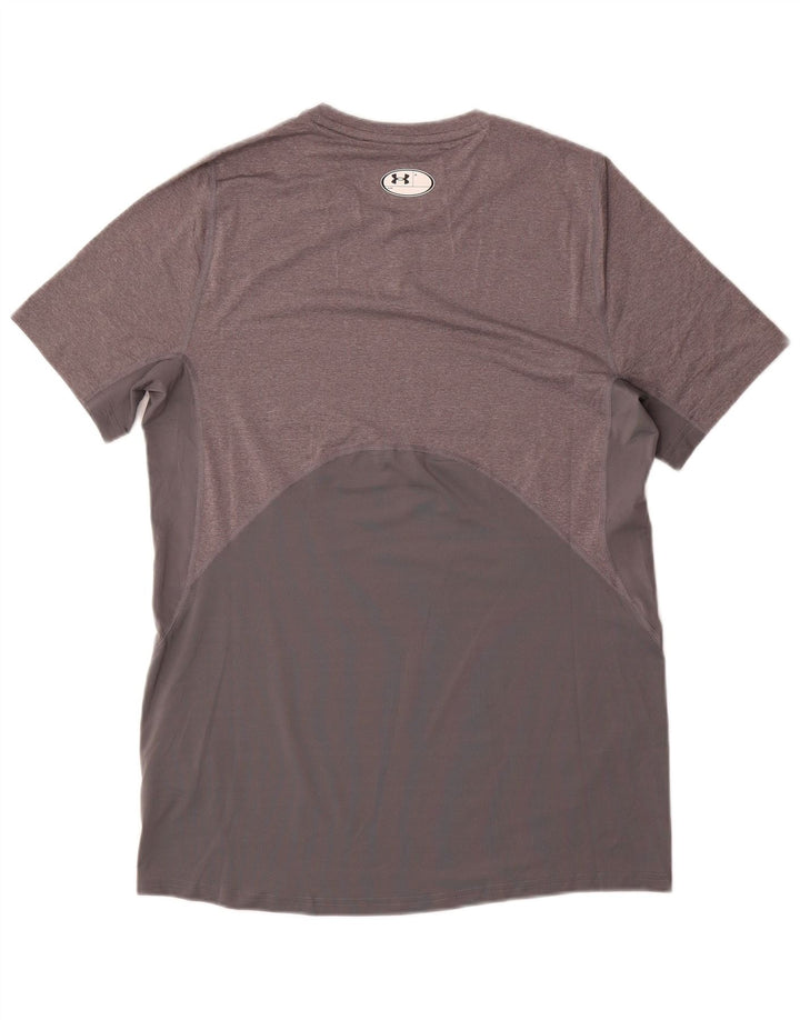 Under Armour Herren Heat Gear T-Shirt-Oberteil aus mittelgrau meliertem Polyester