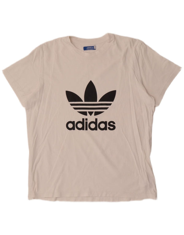 Adidas Herren Grafik T-Shirt Top XL Weiß Baumwolle