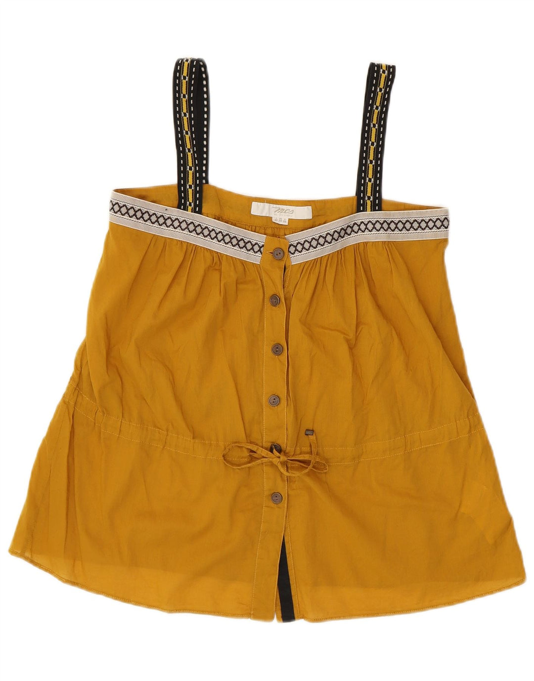 Marlboro Classics Damen Crop Cami Top EU 38 Mittelgelbe geometrische Baumwolle