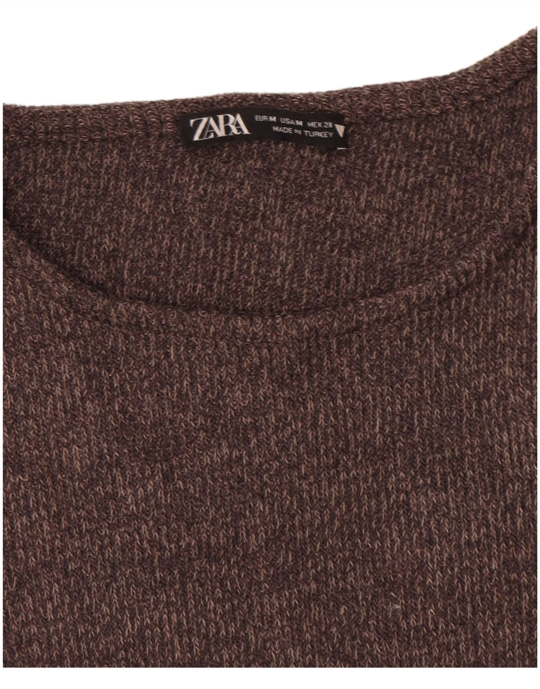 Zara Damen Langarm-Crop-Top UK 12 Mittelbraunes Polyester
