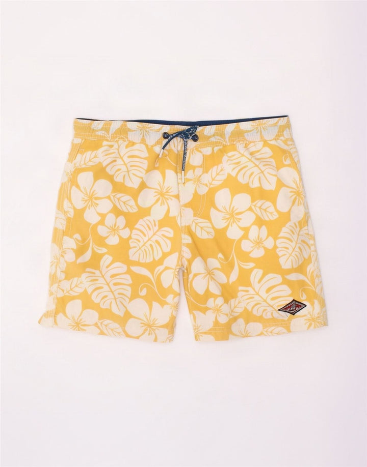 Badeshorts für Jungen von Bear, 9–10 Jahre, gelb geblümtes Nylon