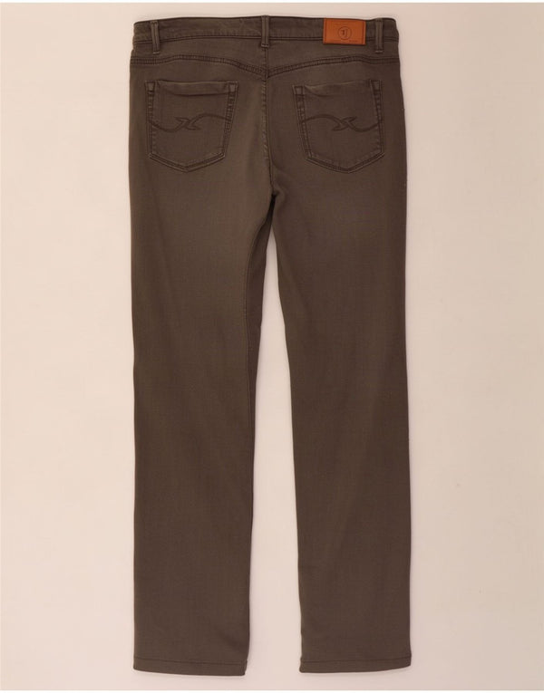 Trussardi Damen-Freizeithose, gerade, W31, L28, graues Lyocell