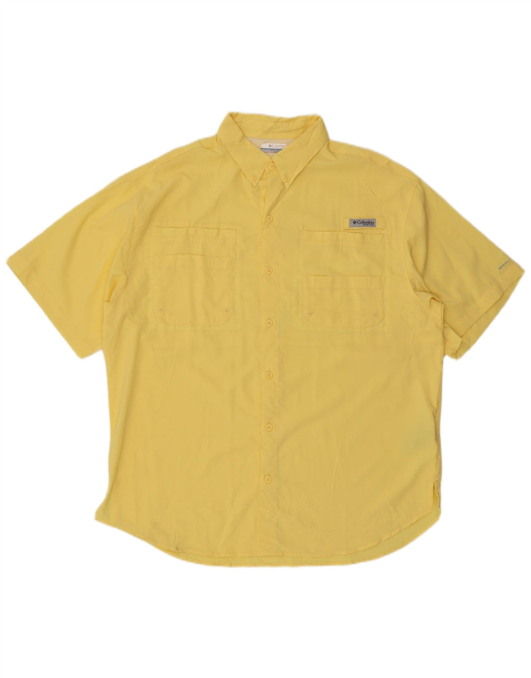 Columbia Herren Omni-Shade Kurzarmhemd Großes gelbes Polyester