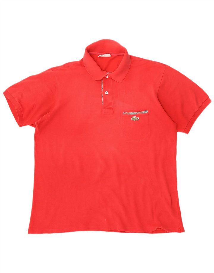 Lacoste Herren-Poloshirt, Größe 5, große rote Baumwolle