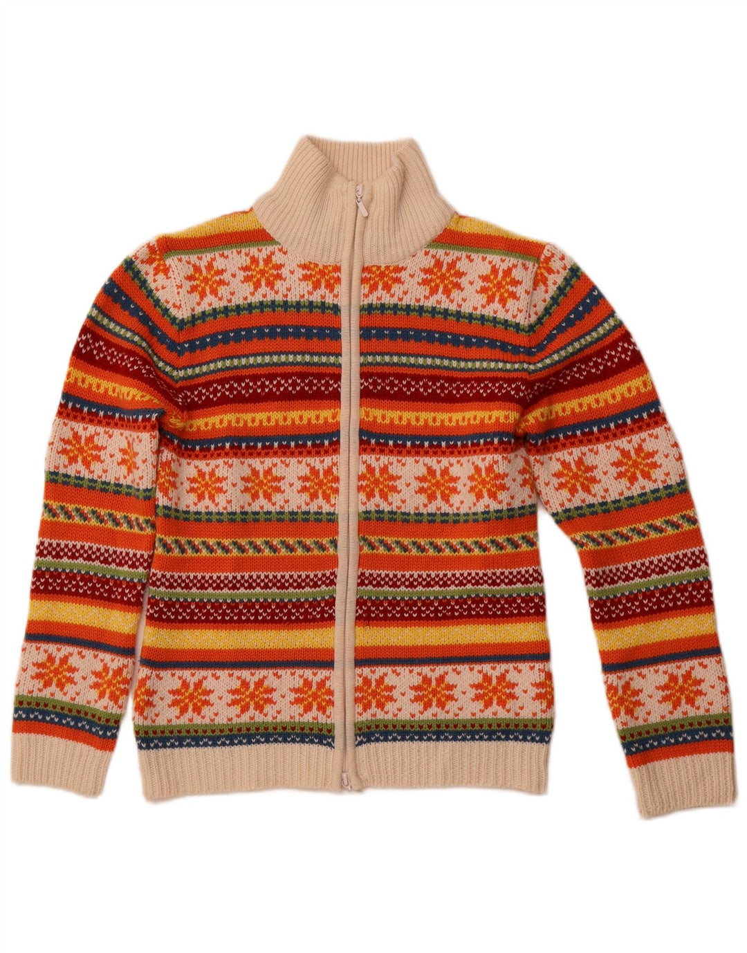 TCM Damen-Cardigan-Pullover UK 10/12 Medium Mehrfarbige Fair-Isle-Wolle