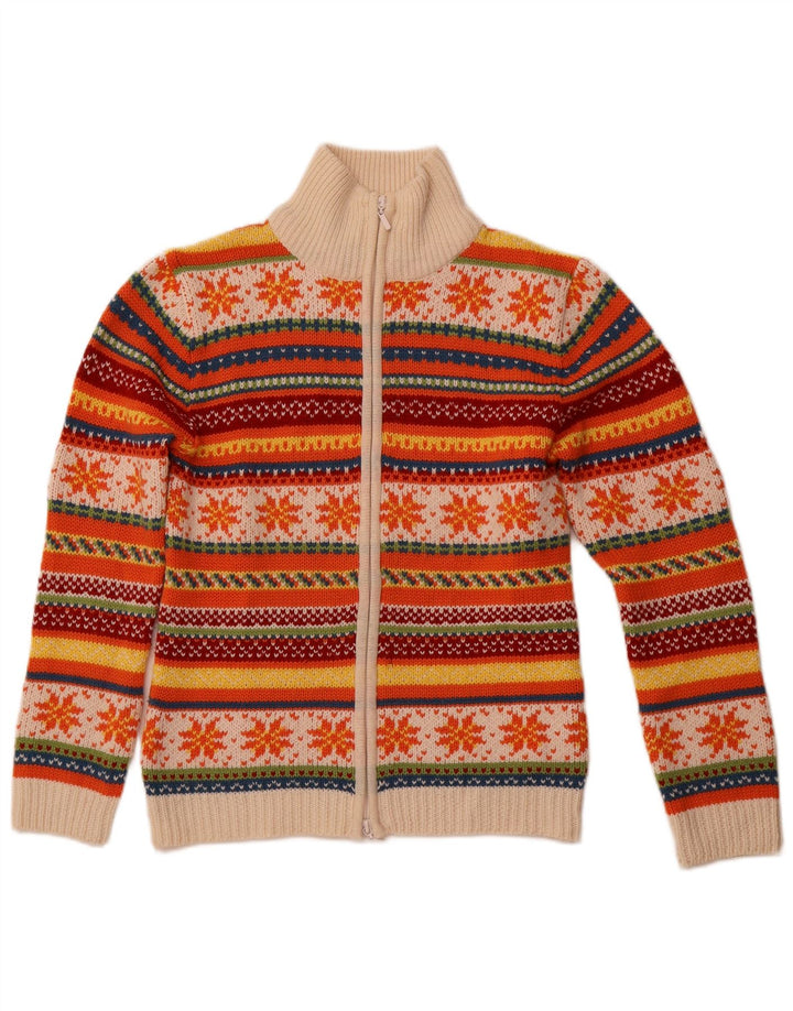 TCM Damen-Cardigan-Pullover UK 10/12 Medium Mehrfarbige Fair-Isle-Wolle
