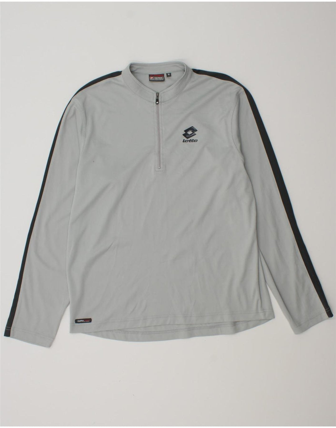 Lotto Herren-Pullover-Trainingsanzugoberteil mit Reißverschluss am Hals, mittelgrau, Farbblock