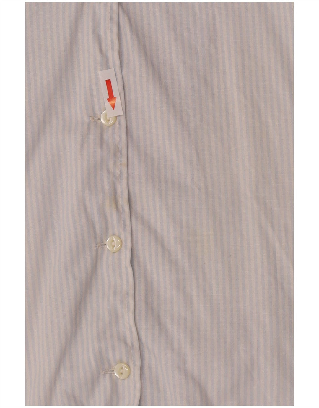 Benetton Damen Kurzarm-Hemdbluse IT 44 Mittelblauer Nadelstreifen