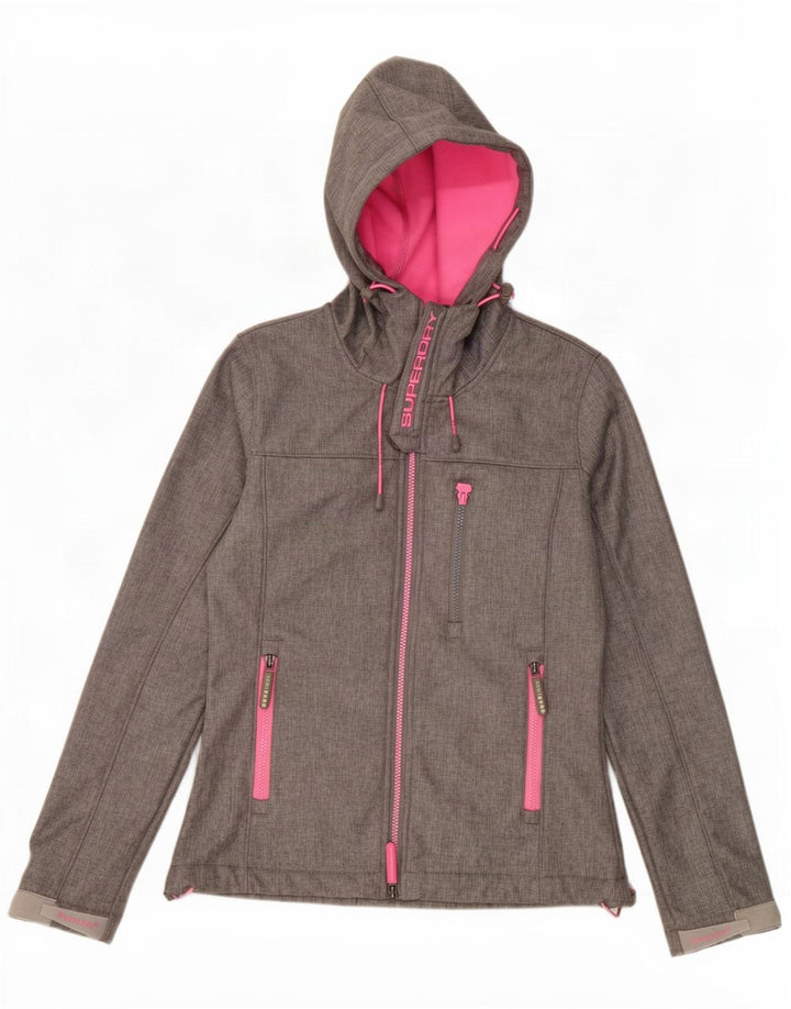 Superdry Damen Windtrekker Graphic Windjacke UK 10 Small Grau