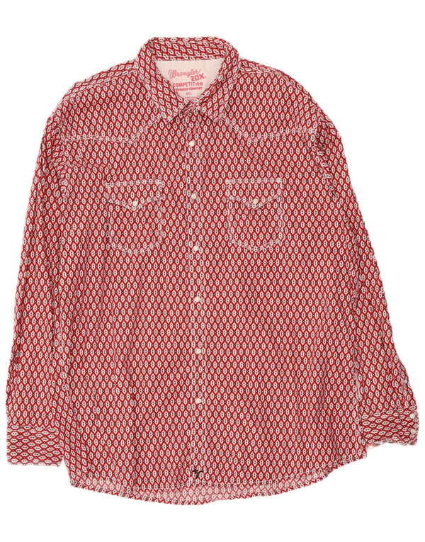 Wrangler Herrenhemd 2XL rote geometrische Baumwolle