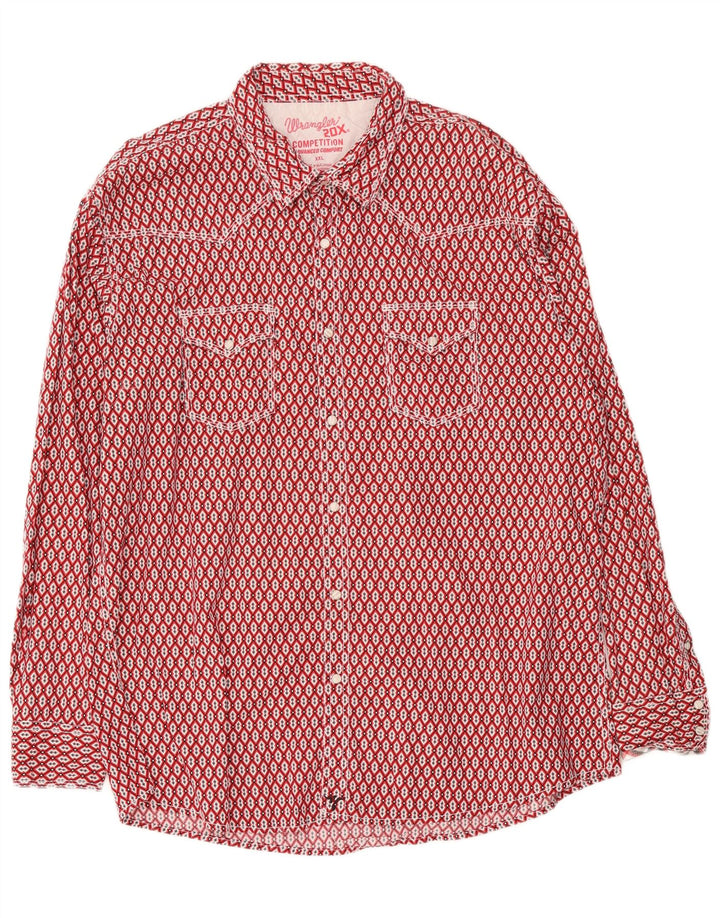 Wrangler Herrenhemd 2XL rote geometrische Baumwolle
