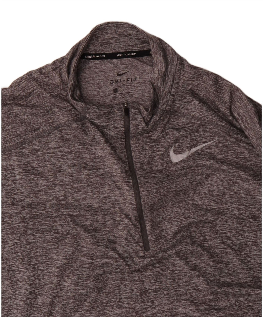 NIKE Herren Dri Fit Pullover-Trainingsoberteil mit Reißverschluss, Größe L, Grau meliert