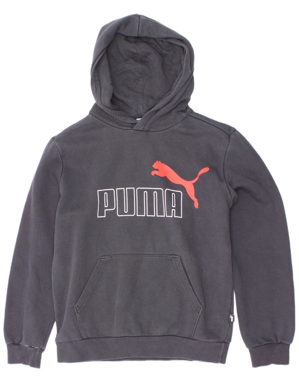 Puma Kapuzenpullover mit Grafik für Jungen, 11–12 Jahre, marineblaue Baumwolle