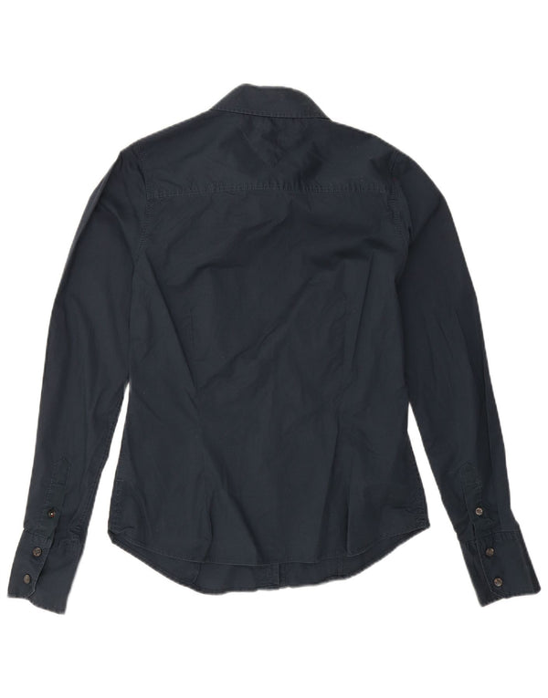 Tommy Hilfiger Damenhemd UK 14 Large Marineblau Baumwolle