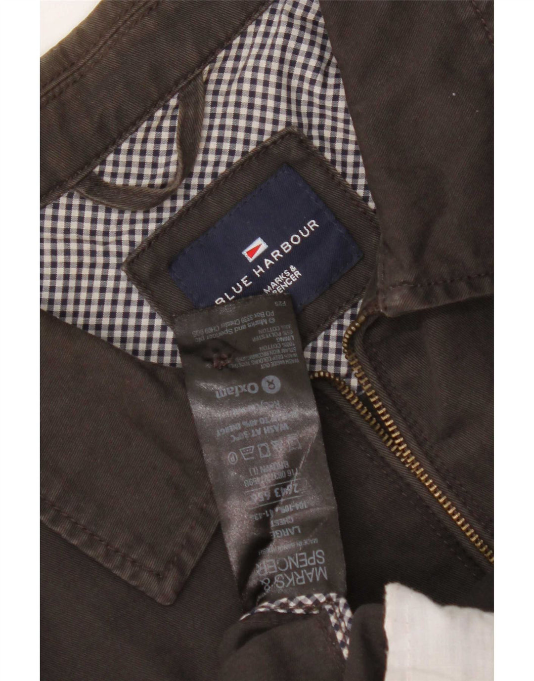 Marks & Spencer Herren Blue Harbor Bomberjacke UK 40 Große braune Baumwolle