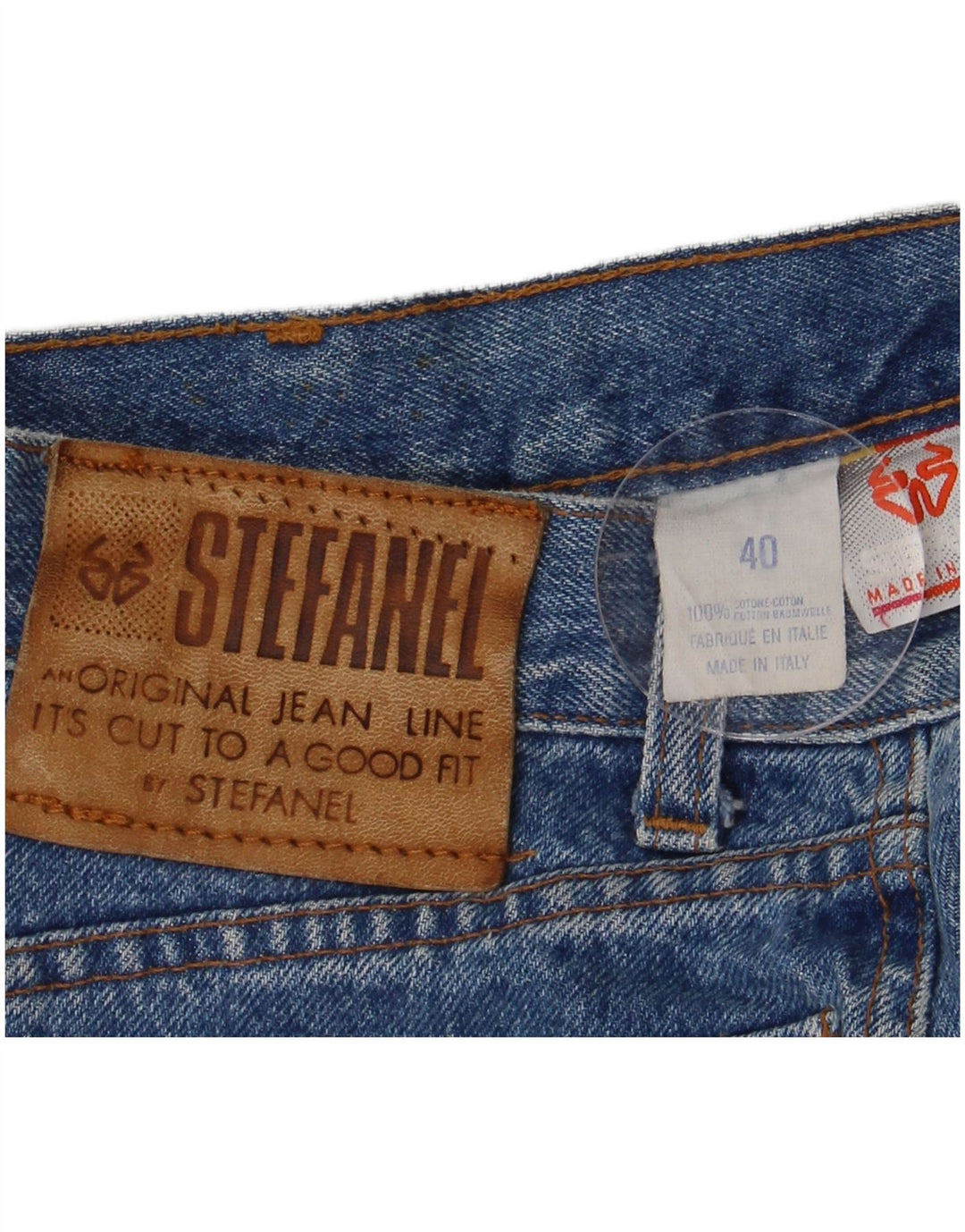 STEFANEL Damen Jeansrock IT 40 Small W26 Blau geblümte Baumwolle
