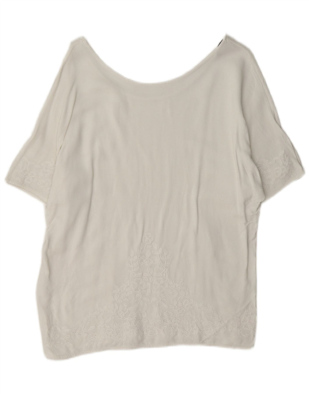 Massimo Dutti Damen-Blusenoberteil, UK-Größe 46, Größe L, weiß, geblümt