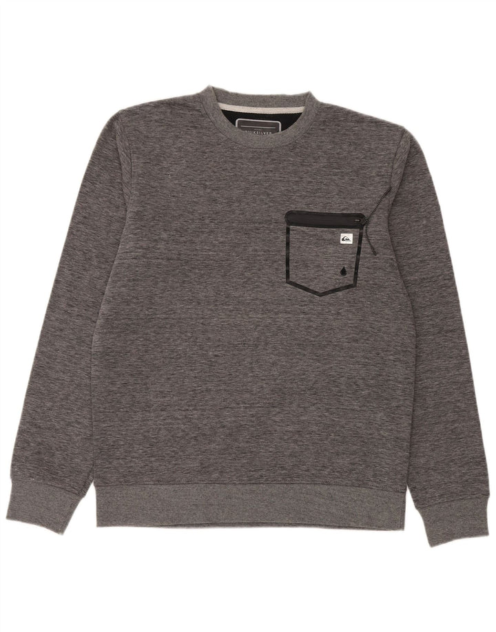 Quiksilver Herren-Sweatshirt mit normaler Passform, Mittelgrau meliertes Polyester