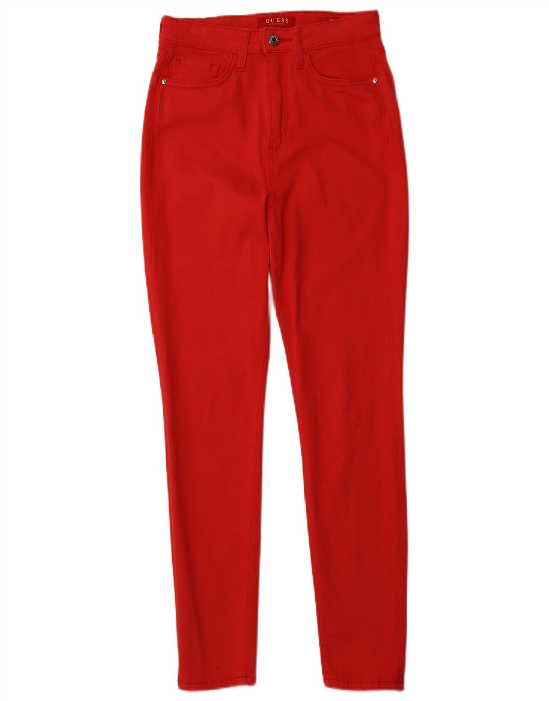 GUESS Damen High Rise Skinny Jeans W27 L27 Rote Baumwolle