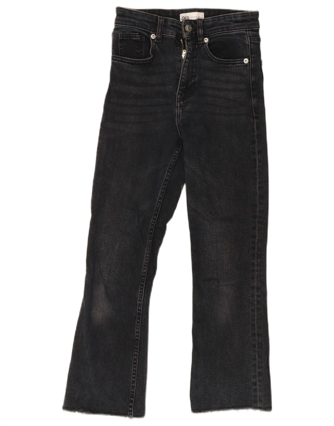 ZARA Womens Cropped Jeans EU 34 2XS W24 L23 Black
