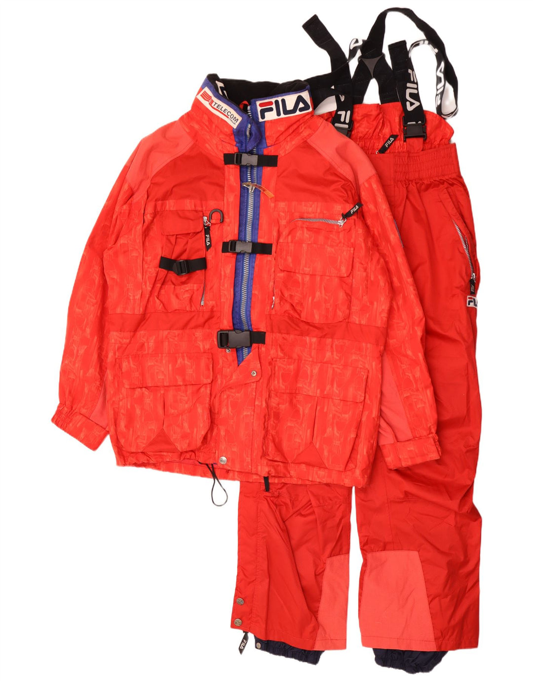 Fila Herren Graphic Ski 2-teiliges Set IT 48 Medium W30 L29 Rot Farbblock