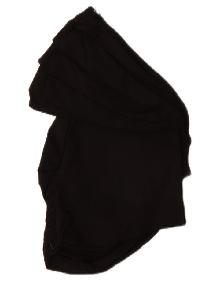 Zara Damen Crop One Shoulder Top UK 12 Medium Schwarz
