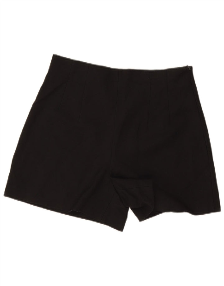 Zara Damen-Shorts mit hoher Taille, mittelgroß, W30, schwarzes Polyester
